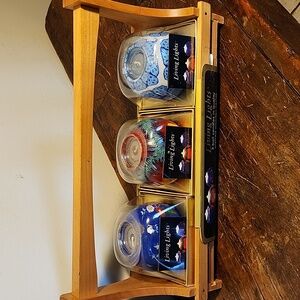 Living Lights 3 Candle Ball Set in Wooden Caddy